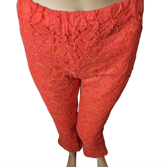 NWOT FREE PEOPLE WILD LACES PULL ON CROP FLARE PANTS IN AUDACIOUS RED - Picture 10 of 16